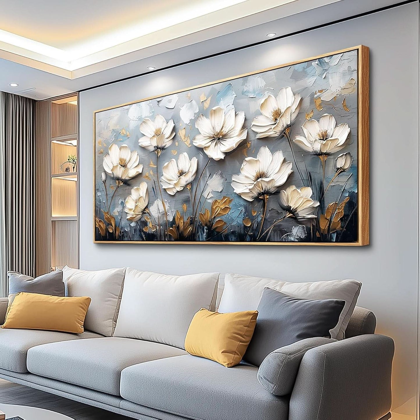 20x40 Inches Framed Canvas Wall Art Floral Masterpiece