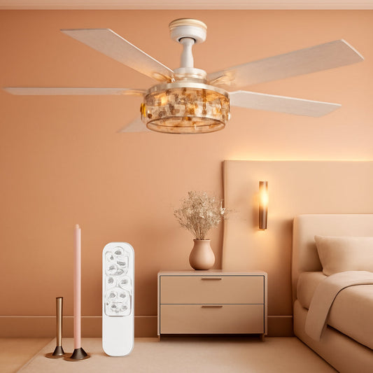 65 Inch White Caged Ceiling Fan With Remote