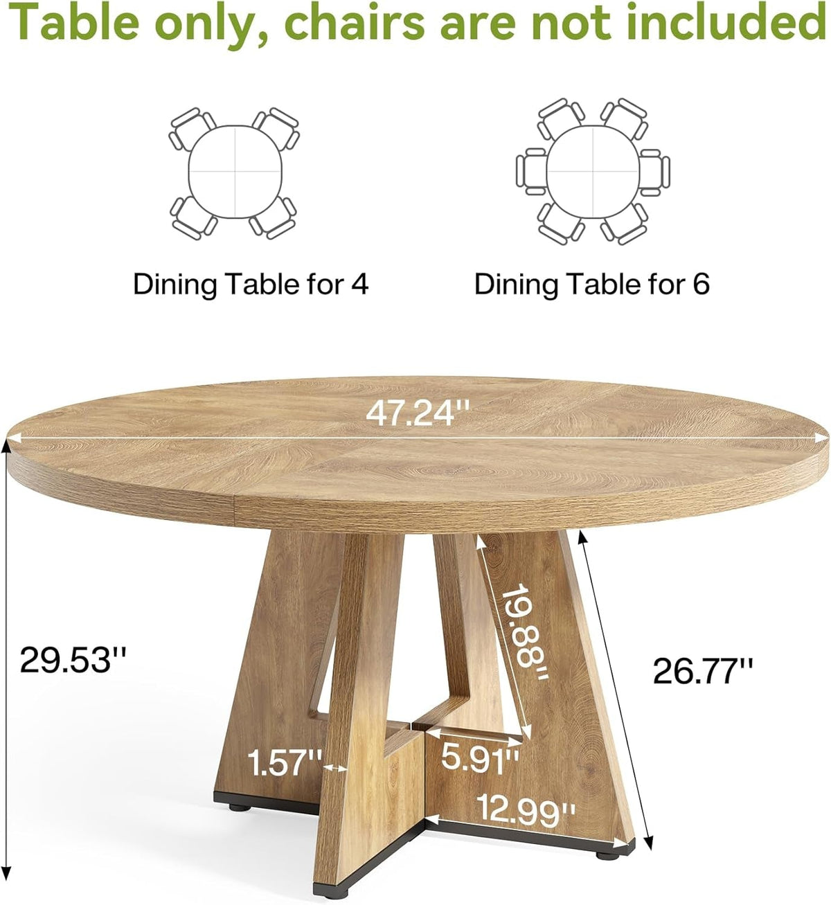 Premium Quality Oak Circular Dining Table Pedestal