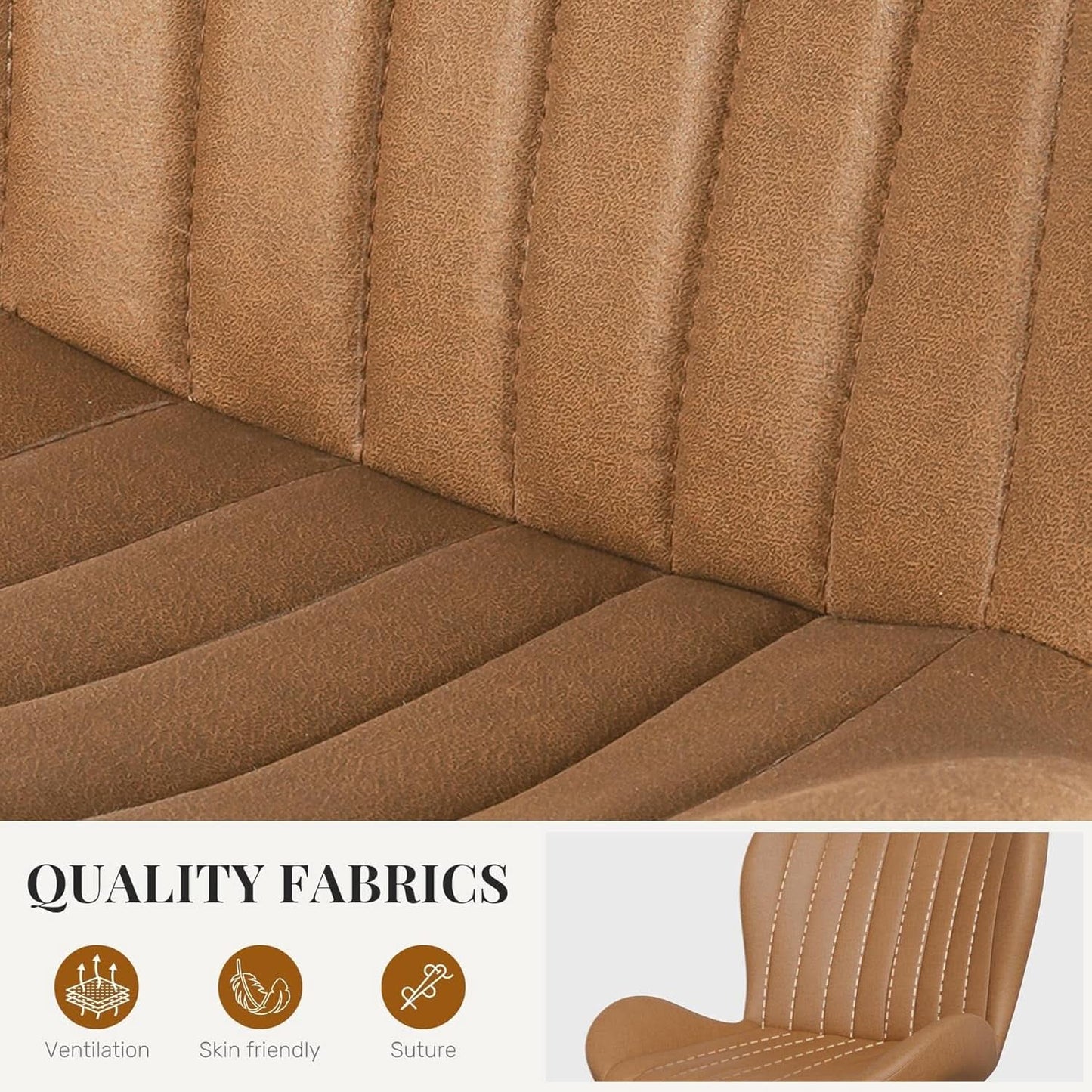Brown Armless Modern Dining Room Sleek Chairs Set Of Four