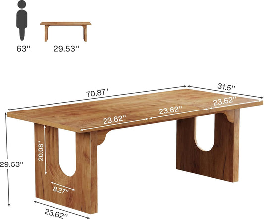 Executive Desk 70.9 Inch Brown Computer Workstation