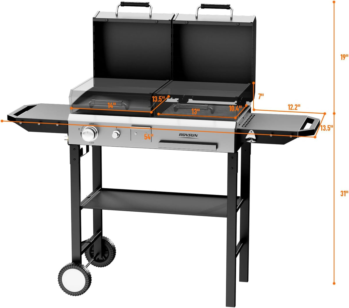 Propane Charcoal Grill Multifunctional Lid Outdoor Backyard