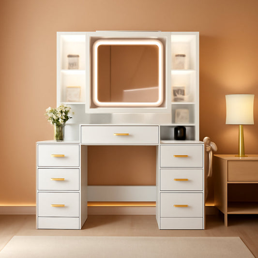 Elegant Customizable Vanity Desk With RGB Lighting