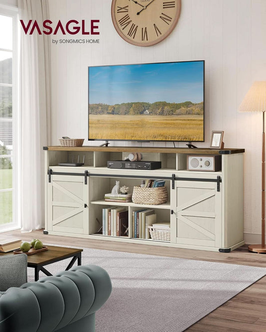 Rustic White Honey Brown Seventy Five Inches TV Stand
