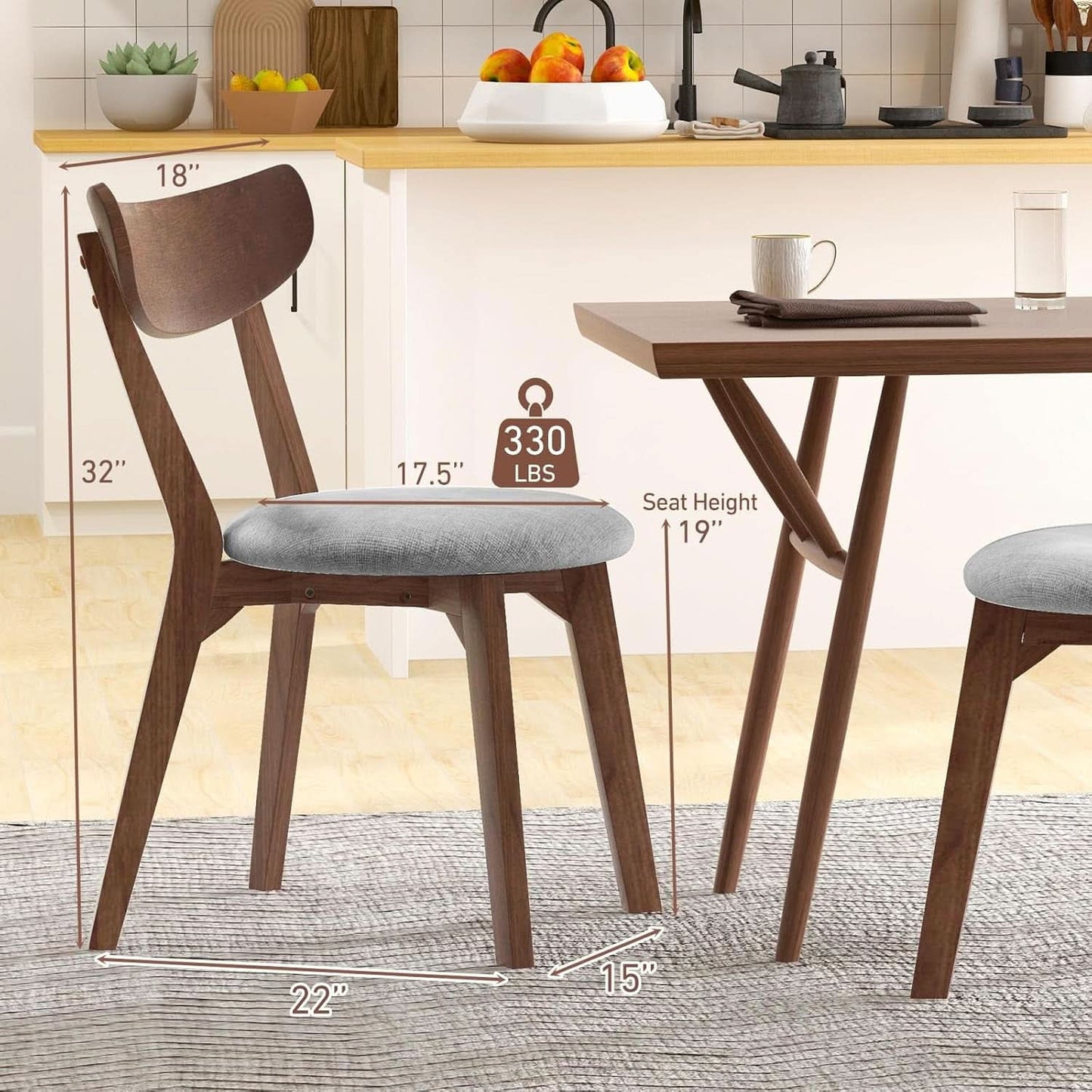 Curved Back Upholstered Contemporary Dining Chairs Four