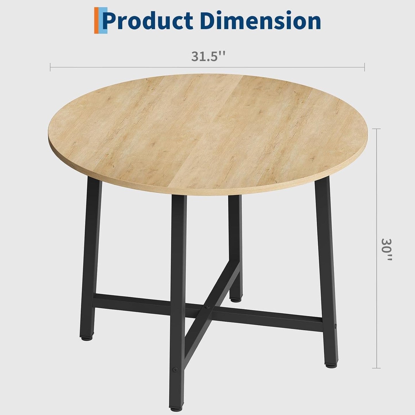 31.5 Inches Circular Space Saving Dining Table Kitchen