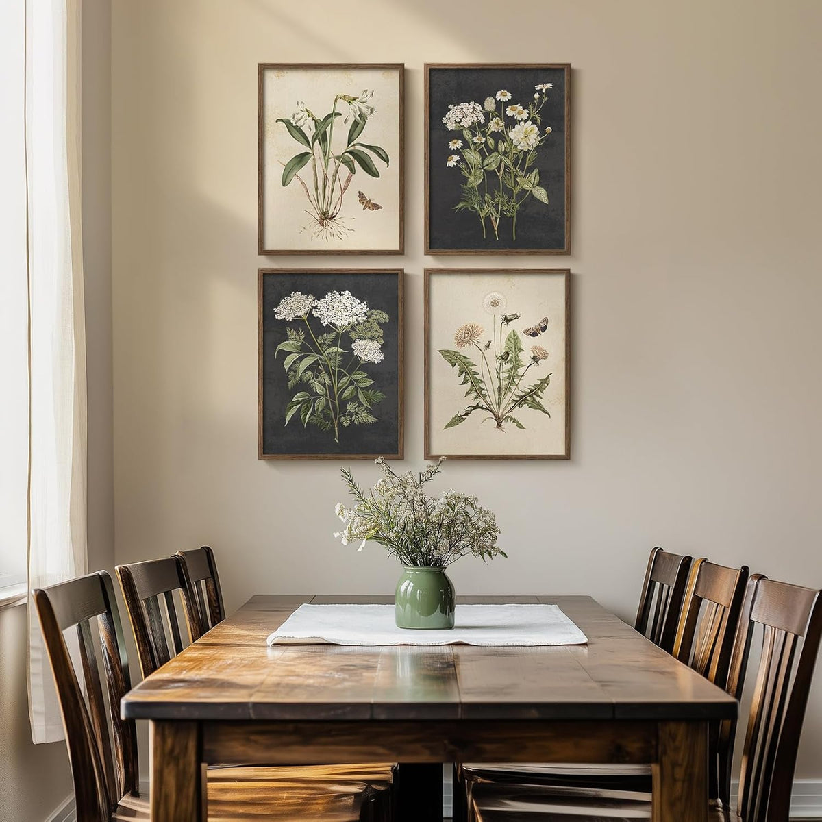 Framed Botanical Wall Art Set ElevenByFourteen Inches