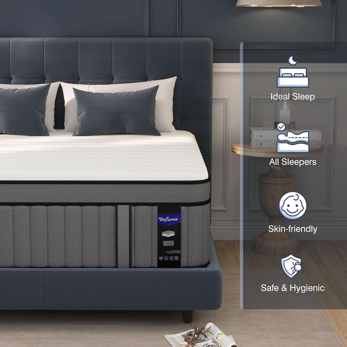 King Size Gel Memory Foam Pocket Spring Hybrid Mattress-4