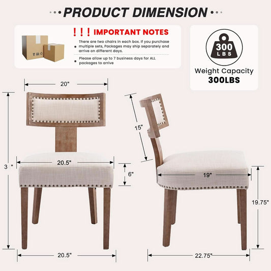 Beige Upholstered Mid Century Dining Chairs Collection