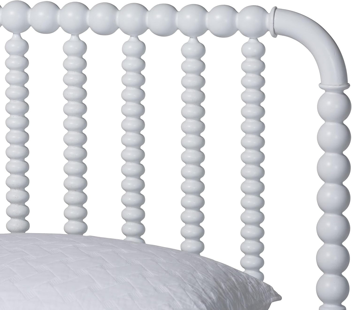 Lucera Full Platform Bed White Midcentury Rubber wood