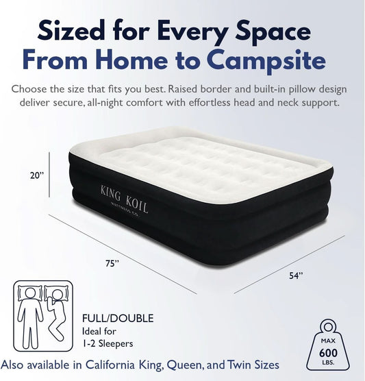 Pillow-Top Plush Full-Size Air Mattress Built-In Pump-1