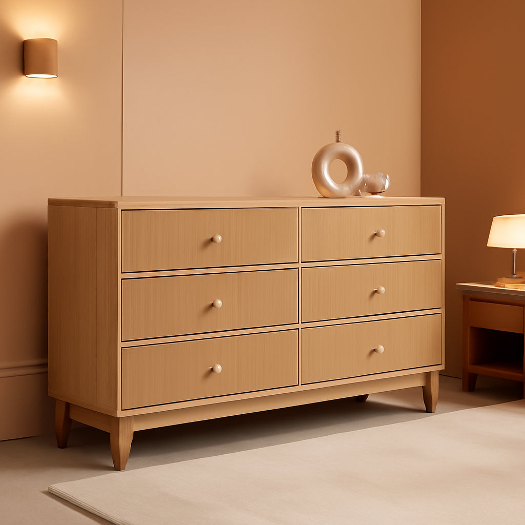 Multifunctional Fluted Storage Dresser 54 Inch Wide