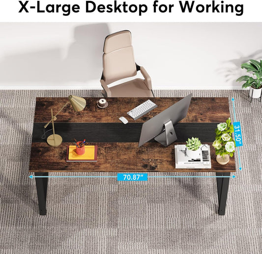 70.8 Inch Ergonomic Executive Office Desk Multimonitor