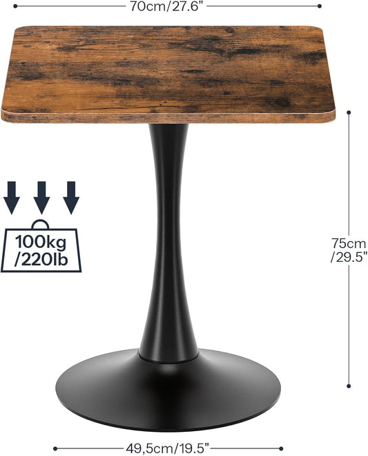 Rustic Brown Twenty Seven point Six Inches Tulip Dining Table