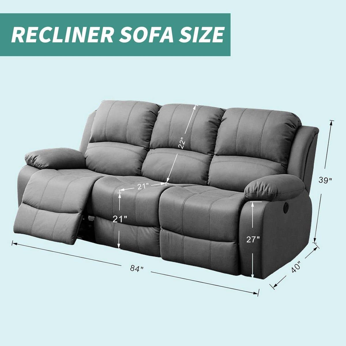 Stretchable Recliner Sofa Cover Jacquard Light Gray