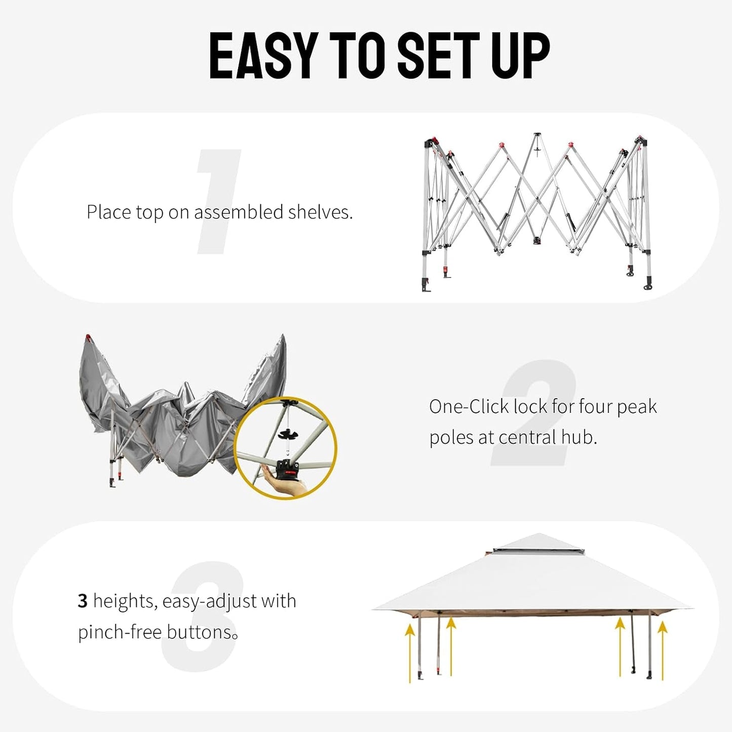 13x13 Pop Up Gazebo White Weatherproofing Durability