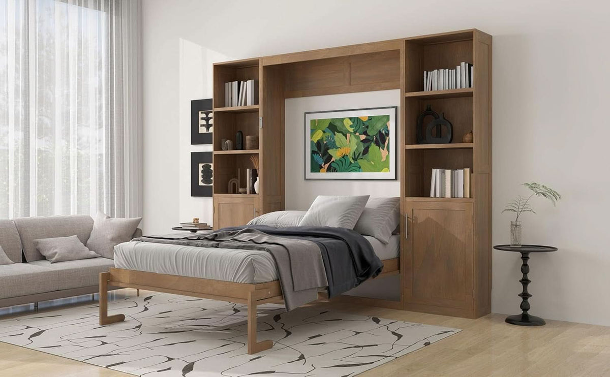 Queen Murphy Bed With Outstanding Storage Cabinets-4