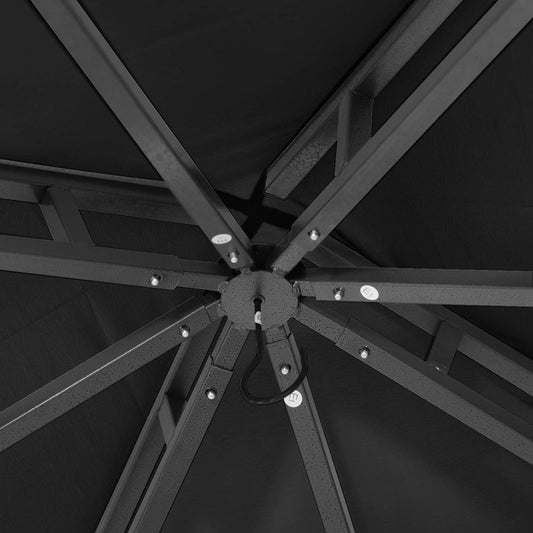 10x12 Black Outdoor Gazebo Weatherproof Steel Frame