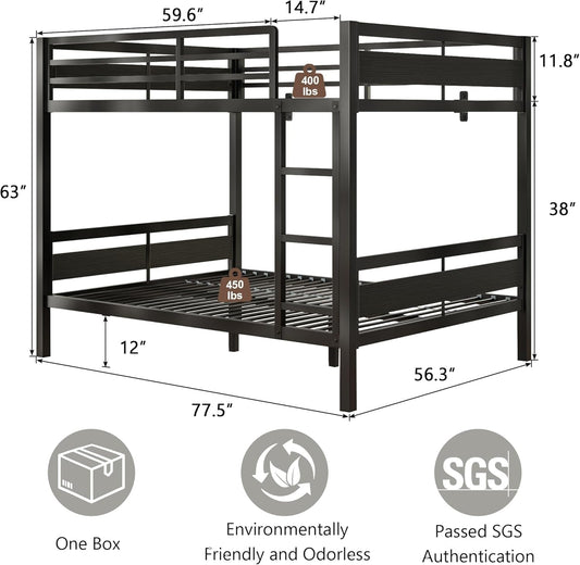 Full Over Full Industrial Grade Metal Bunk Bed Ladder