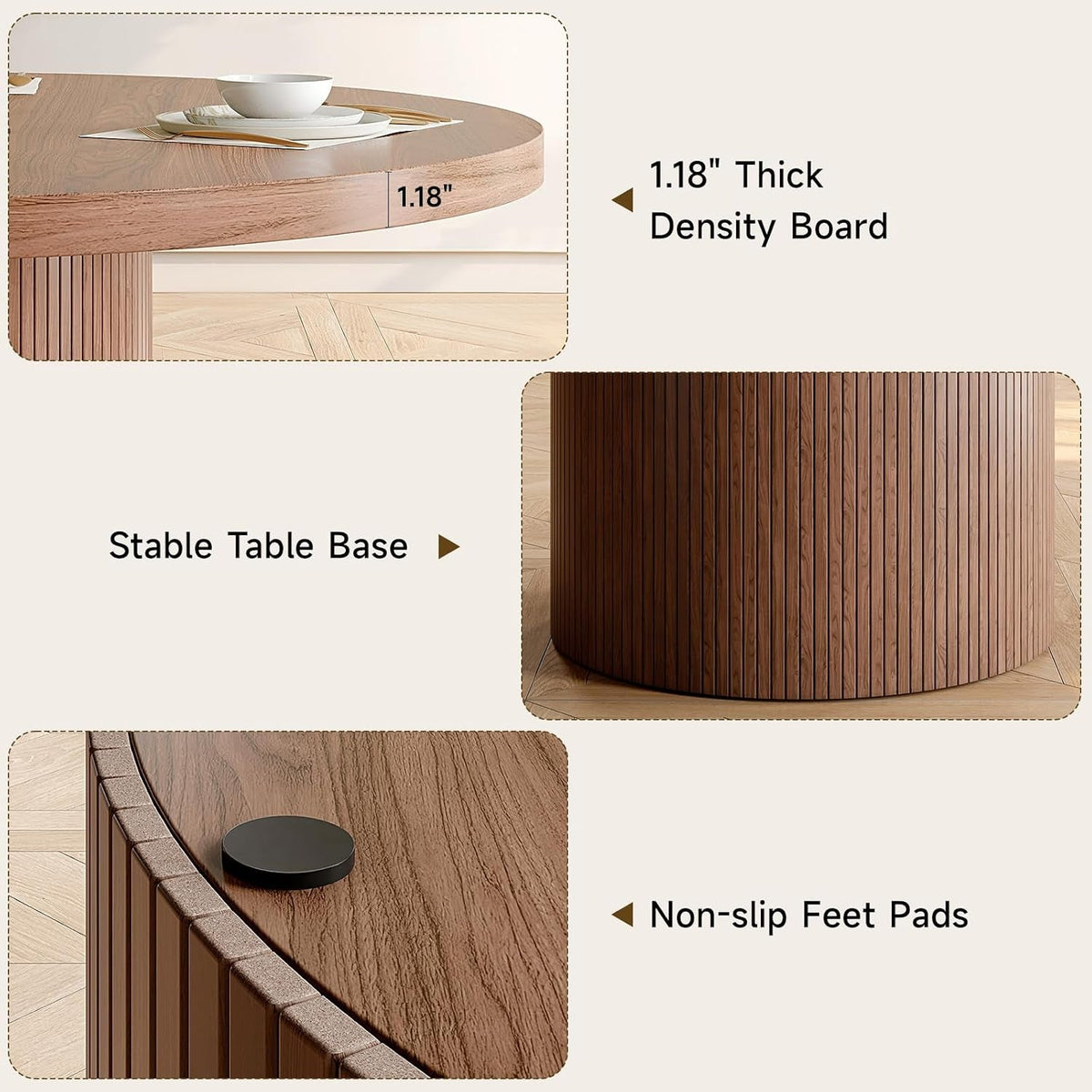 47 Inches Round Dining Table Contemporary Farmhouse