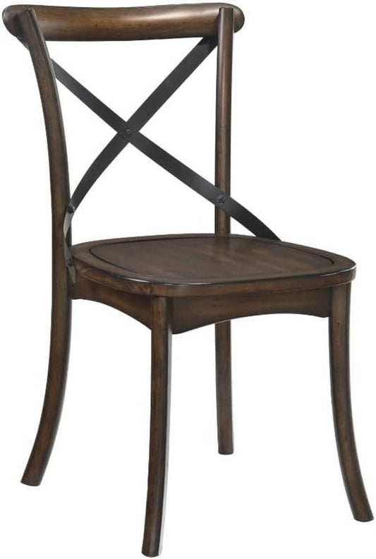 High Quality XBack Dining Chairs Two Dark Oak Finish
