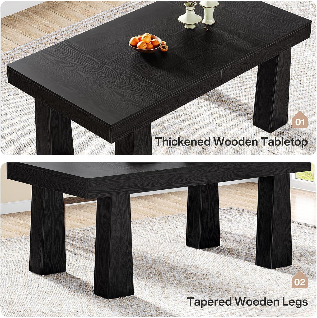 Tribesigns 63 Inch Spacious Rectangular Dining Table