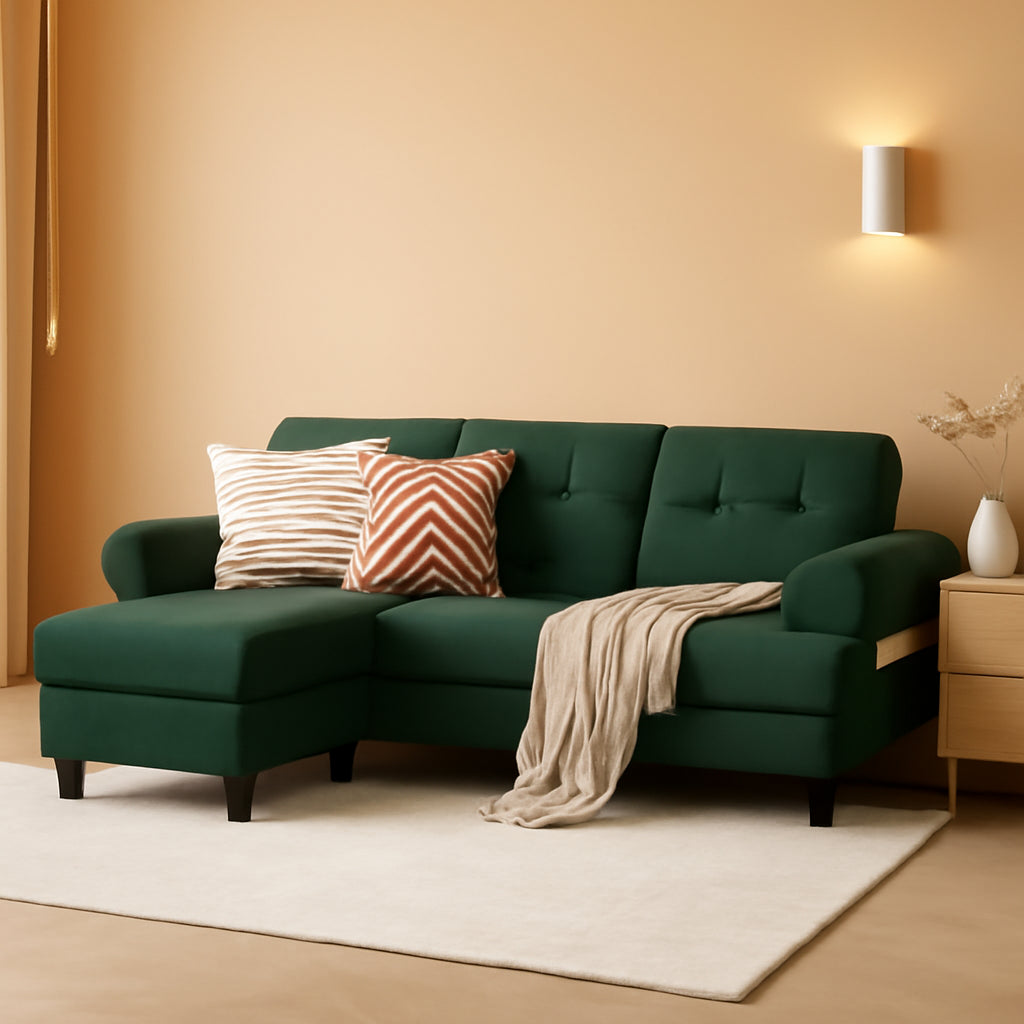Eighty Six Inch Green Sectional Sofa Living Room Set