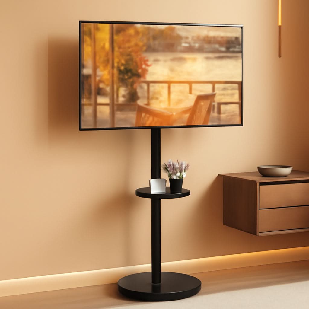 Height Adjustable Rolling TV Stand For Televisions