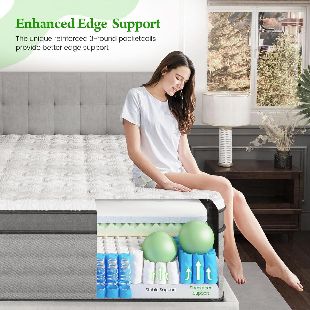 King Size Contemporary Memory Foam Hybrid Mattress-4