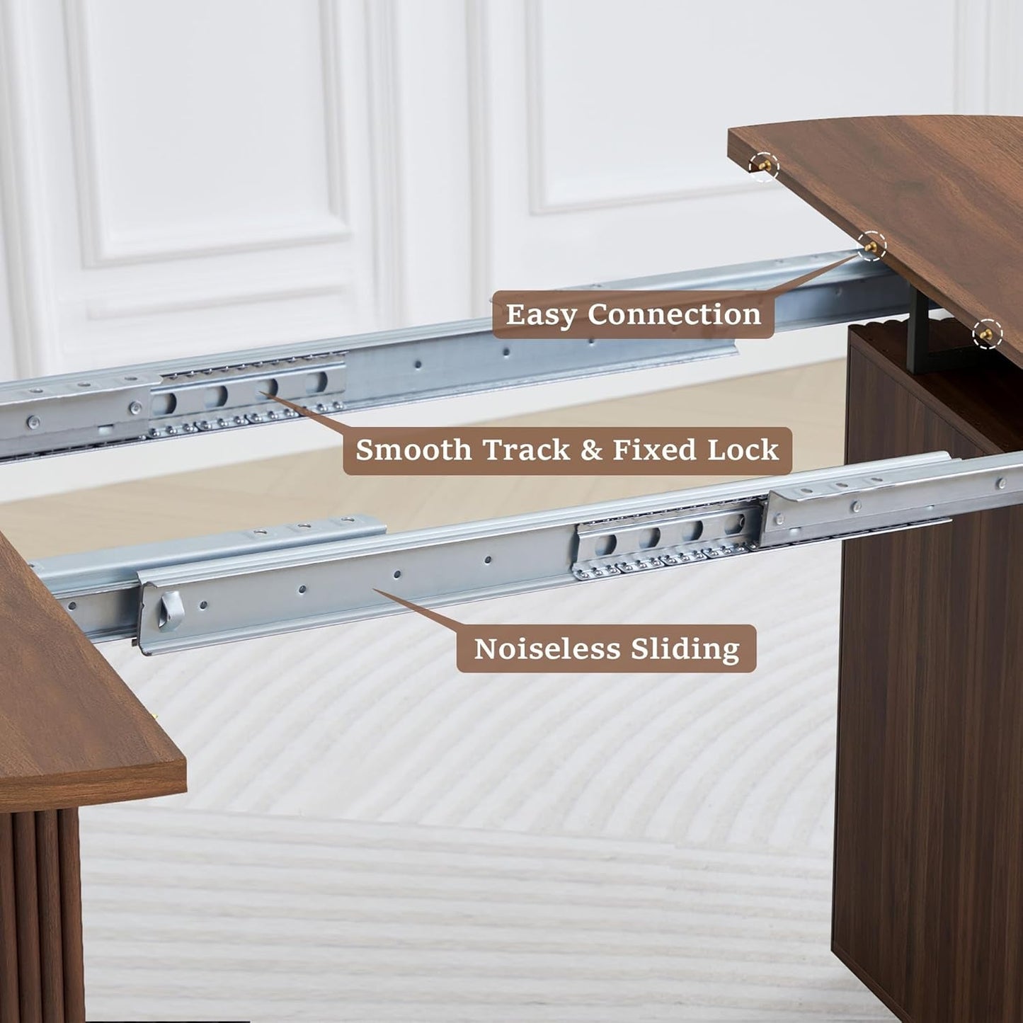 Modern Farmhouse Walnut Round Extendable Dining Table