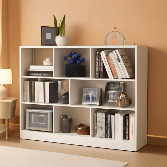 White Cube Bookcase Three Tier Freestanding Organizer