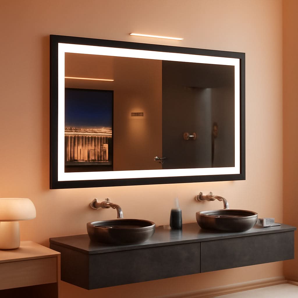 60x30 Inch RGB Dimmable LED Vanity Mirror Anti Fog Back lit