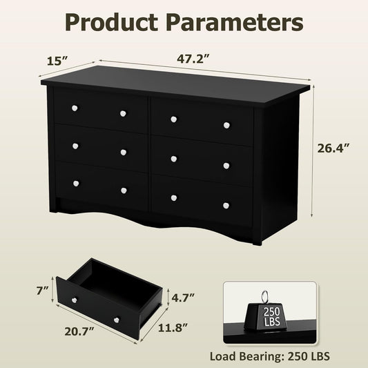 Black Premium Bedroom Dresser With Storage Drawers-1