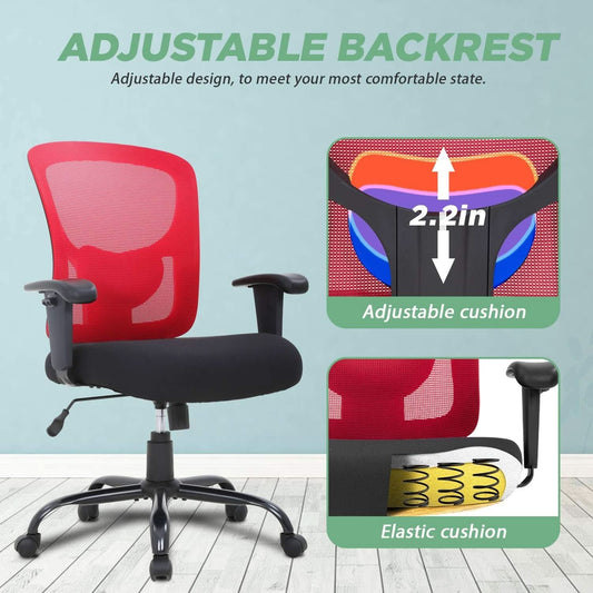 Big and Tall Office Chair With Lumbar Support For Desk