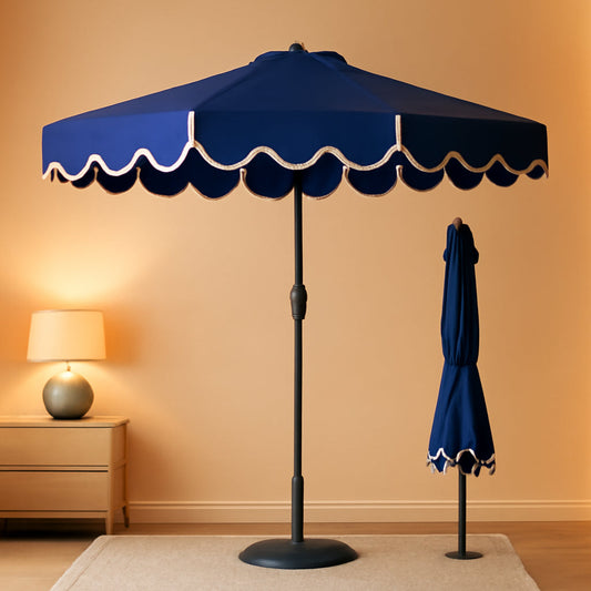 9 Ft Navy UV Resistant Weatherproof Outdoor Umbrella
