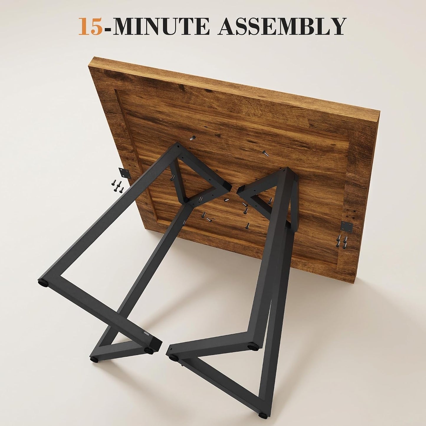 Contemporary Square Waterproof Dining Table Rust Brown