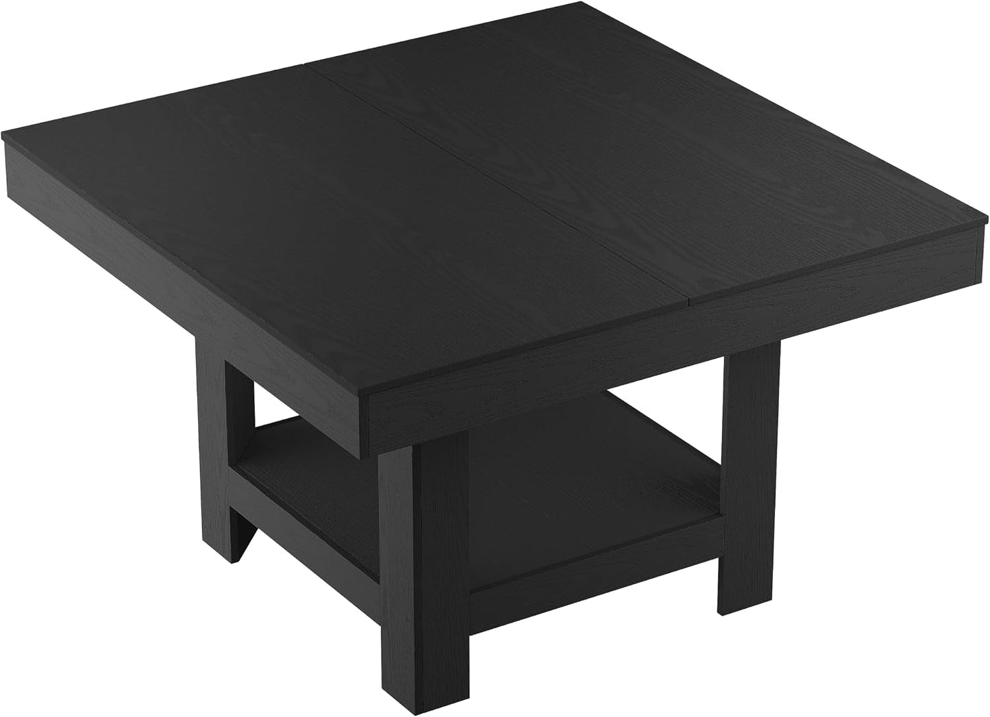 Commercial Square Dining Table Black Walnut Storage