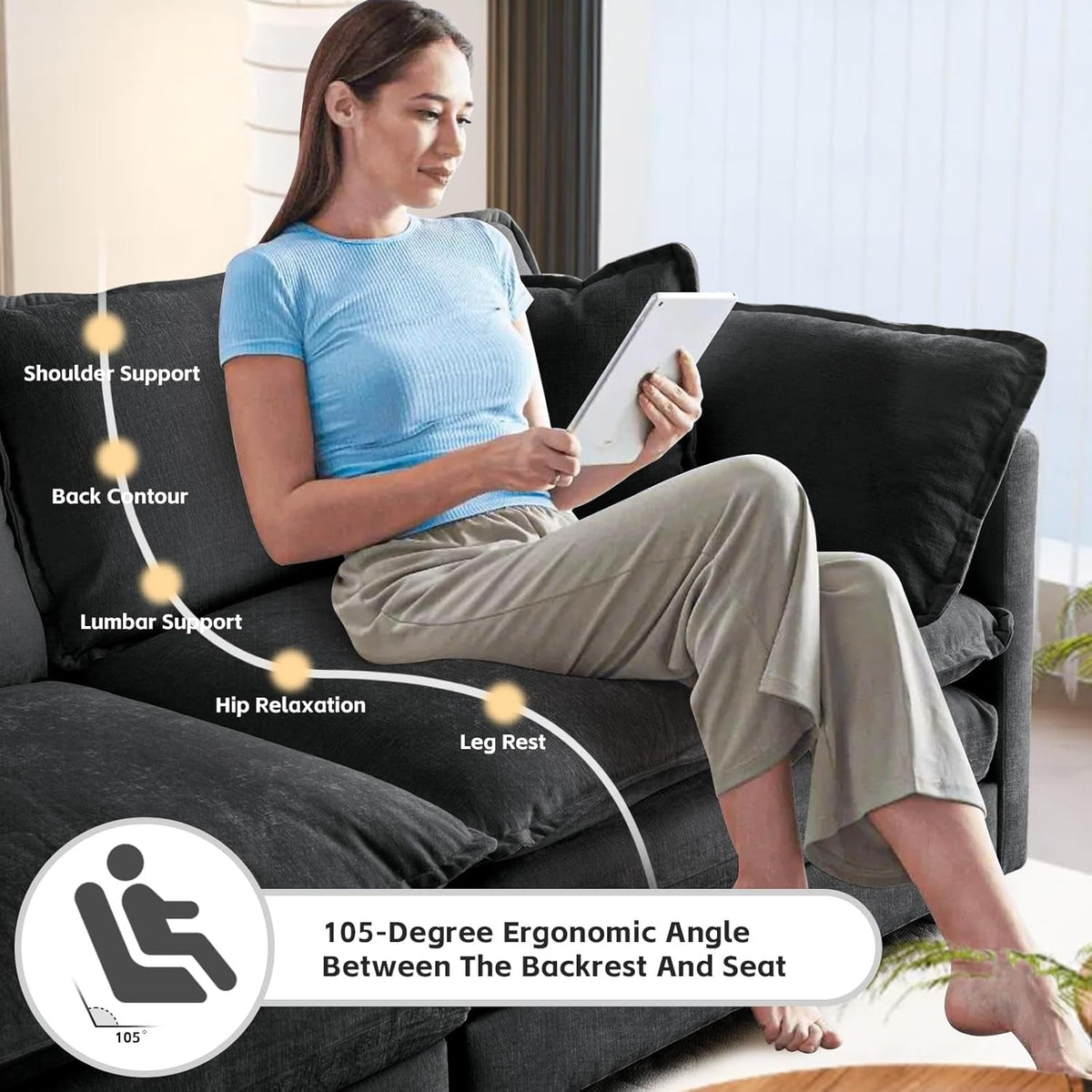 Grey Modular Sectional Sofa With Flexible Configuration