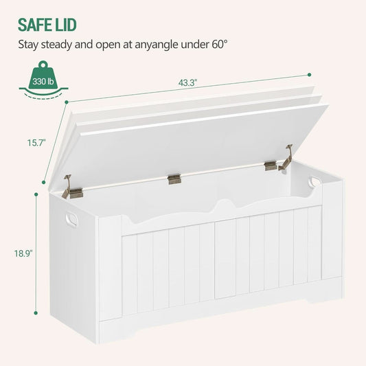 43.3 Inch Lift Top Storage Chest Solid Wood Construction