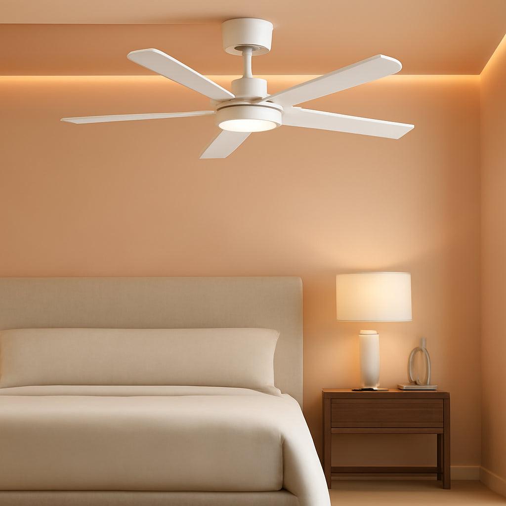 Modern 52-Inch Ceiling Fan Remote White LED