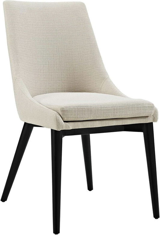 Beige Upholstered Dining Chair Mid Century Contemporary