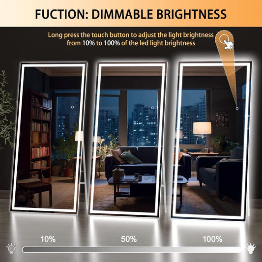 Illuminated Floor Length Mirror 71x32 Inch Dimmable
