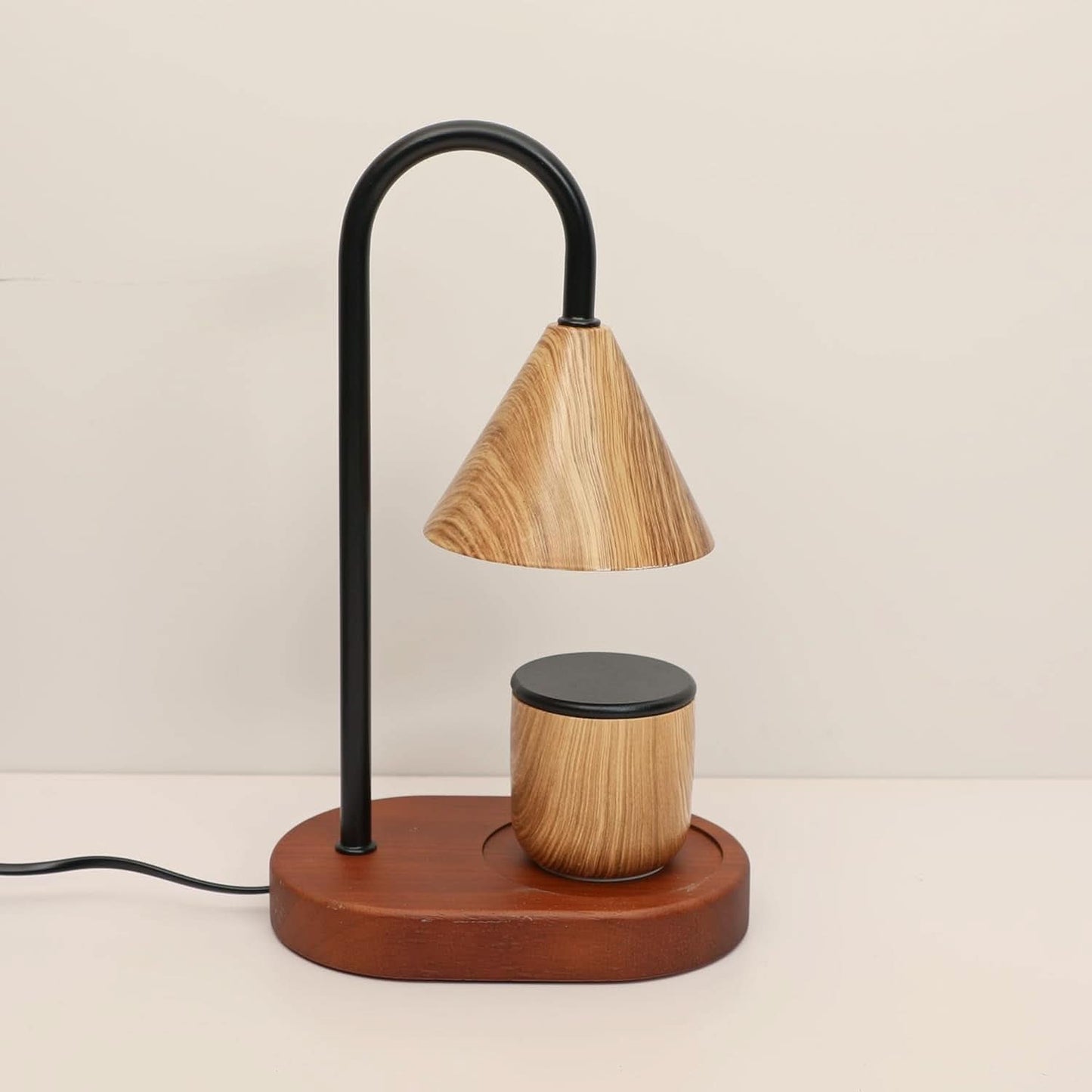 Candle Warmer Lamp Wood Grain Dimmable Wax Melt Warmer-4