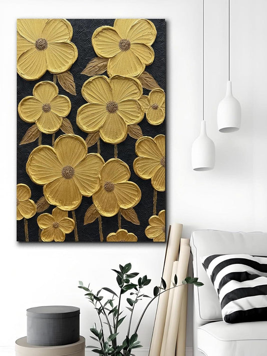 24x36 Inches Hand Painted Black White Grey Texture Wall Art