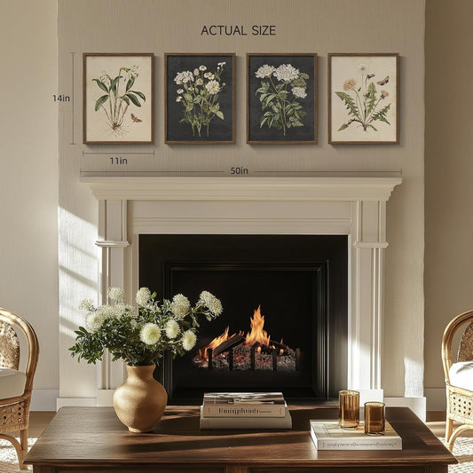 Framed Botanical Wall Art Set ElevenByFourteen Inches