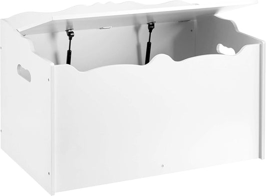 Wooden Toy Box Chest White 30x18x19 StorageSolution