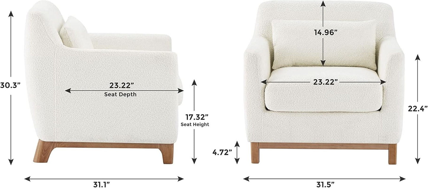 Luxurious Sherpa Oversized Accent Chair Camel Plush