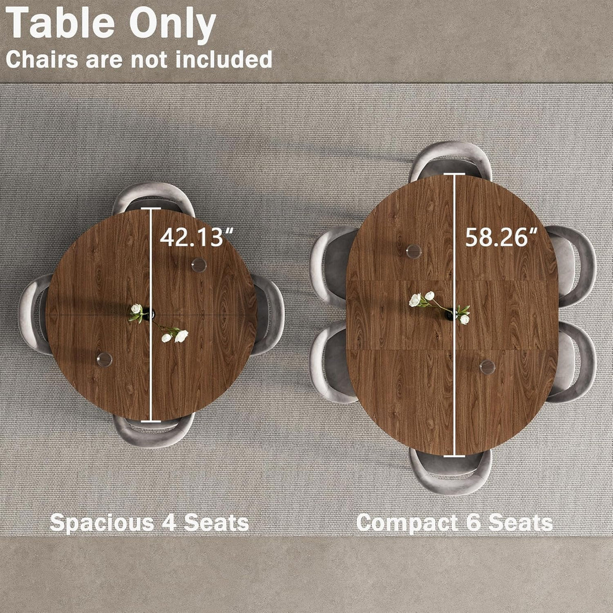 Extendable Forty Two To Fifty Eight Inches Round Dining Table Storage