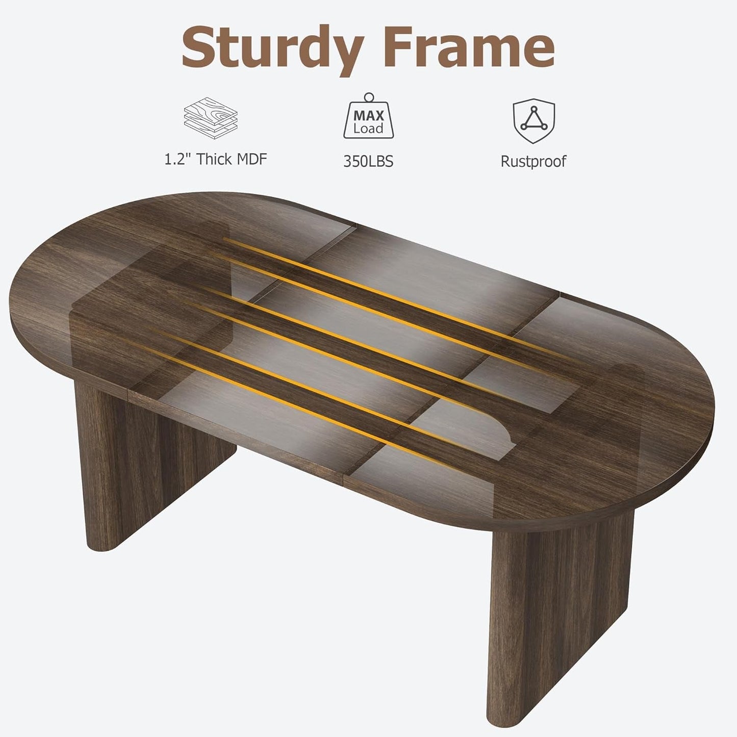 Oval Dining Table 70 Inch Double Pedestal Brown Finish