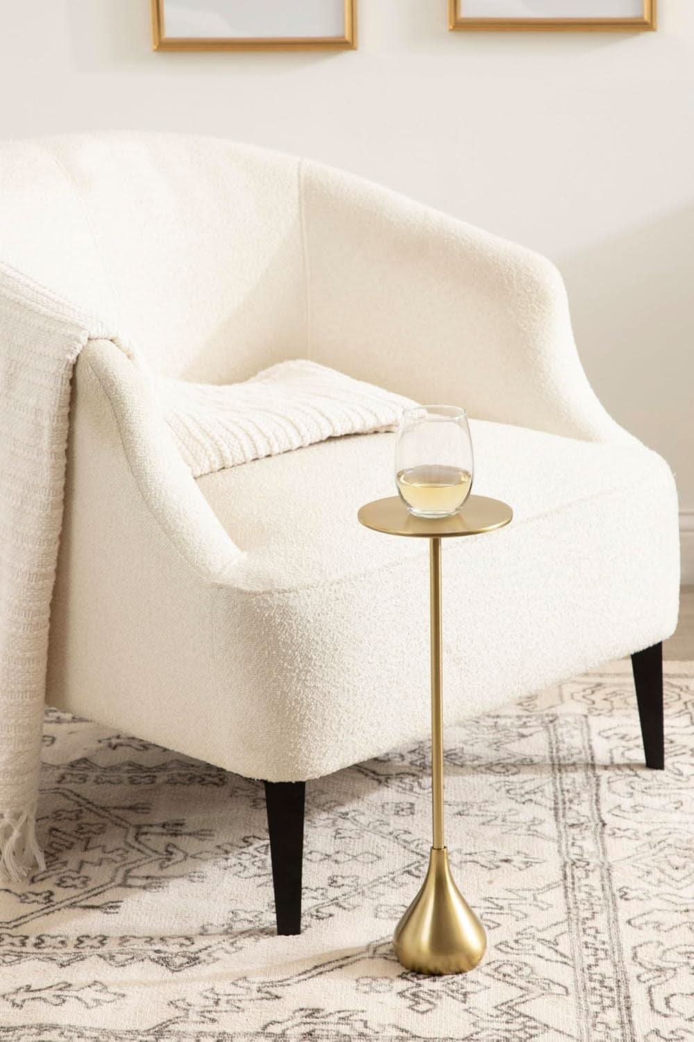 Goldtone Cast Aluminum Teardrop Cocktail Table 7x7